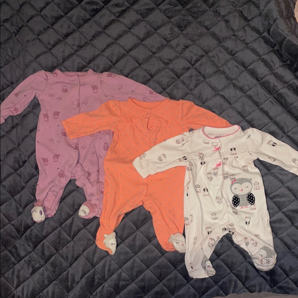 Carter's Pink and Orange Footie One Pieces